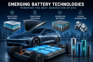 Emerging battery technologies including solid-state structural and sodium-ion batteries