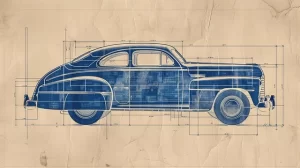 Sketch of a futuristic car highlighting automotive innovation and design trends.