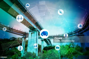 Connected vehicles using V2X and C-V2X communication for safer roads.
