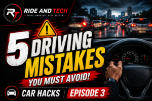 Car driving safely during monsoon showing the 5 common monsoon driving mistakes every driver should avoid