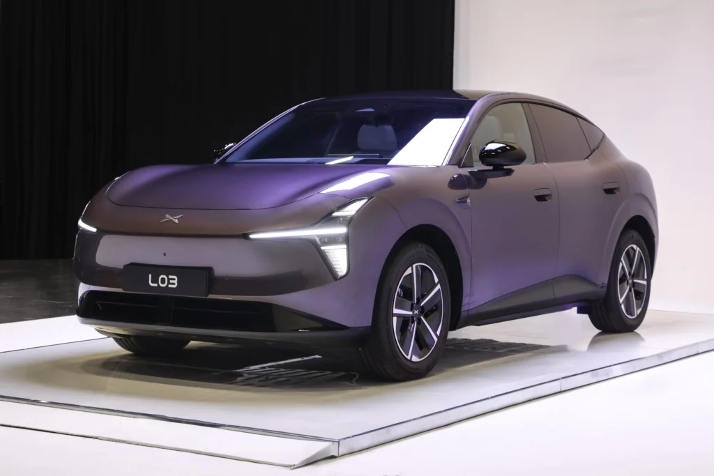 XPENG L03 electric sedan showcased during its official global unveiling event