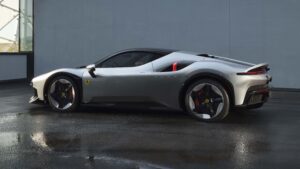 Ferrari CZ26 one-off supercar side profile at Monterey Car Week 2026