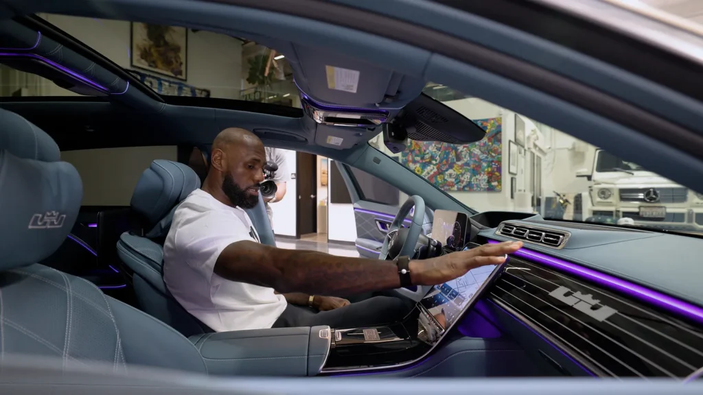 LeBron James inside the bespoke Mercedes-Maybach S 680 interior