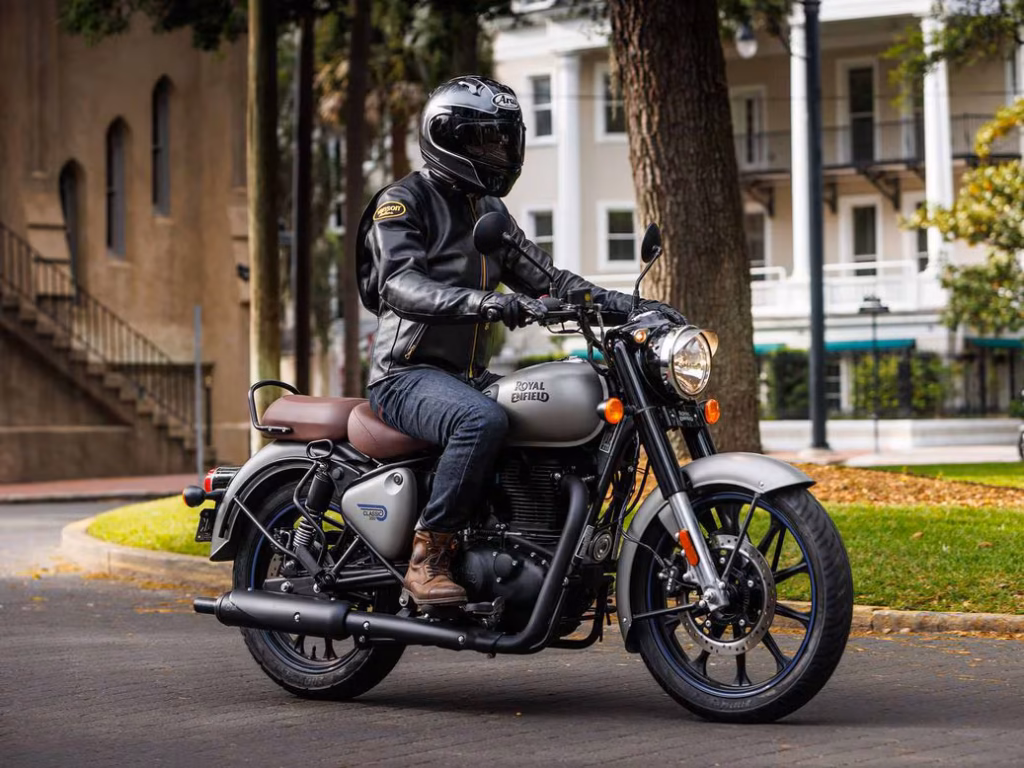 Royal Enfield Classic 350 2026 riding on an open road