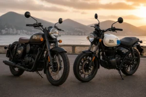 Royal Enfield Classic 350 and Hunter 350 side by side