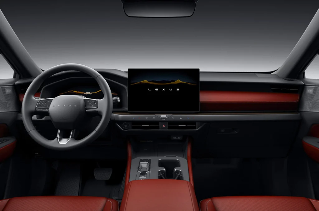 Lexus NX facelift interior with large touchscreen and digital dashboard