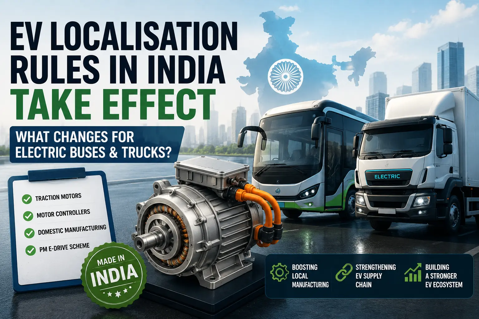 EV Localization Rules in India Take Effect: What Changes for Electric Buses and Trucks