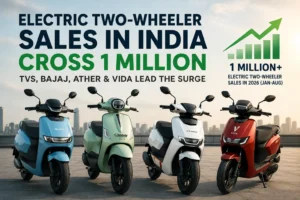Electric two-wheeler sales in India cross 1 million in 2026