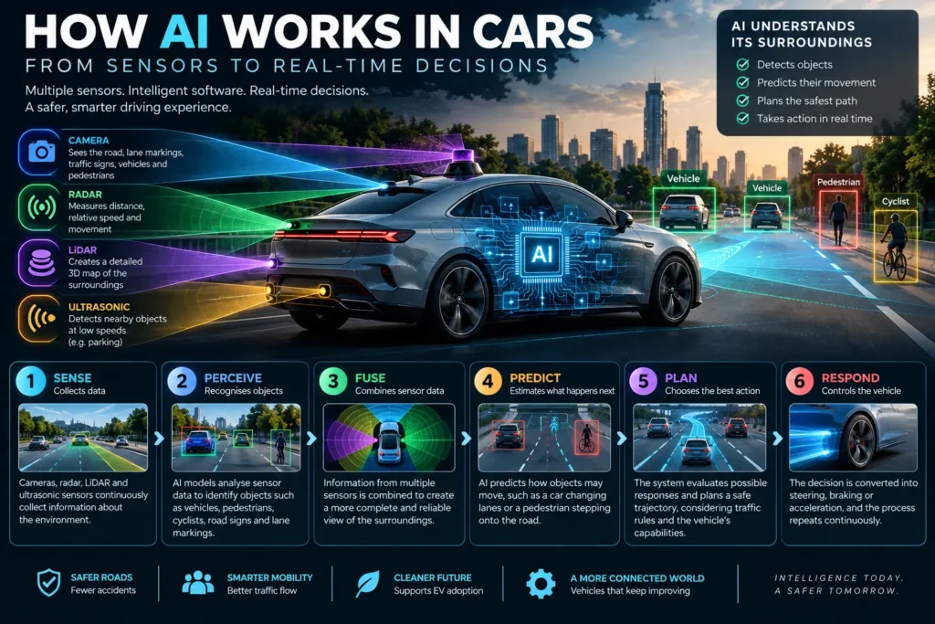 How AI works in cars from sensors and perception to prediction and vehicle response