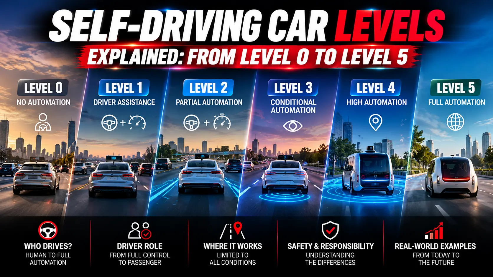 Self-Driving Car Levels Explained: From Level 0 to Level 5