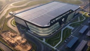 Conceptual aerial view of Ultraviolette’s planned new EV manufacturing plant in Tamil Nadu