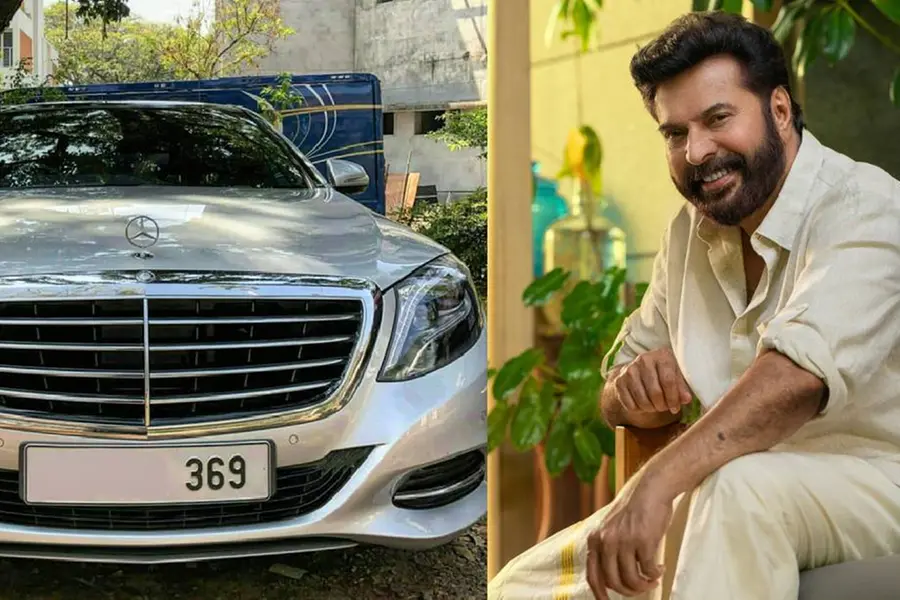 Mammootty beside a Mercedes-Benz associated with his 369 Garage