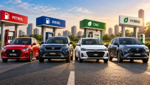 Petrol vs diesel vs CNG vs hybrid cars compared at a glance